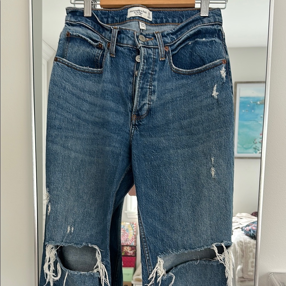 Abercrombie & Fitch Distressed Blue Jeans